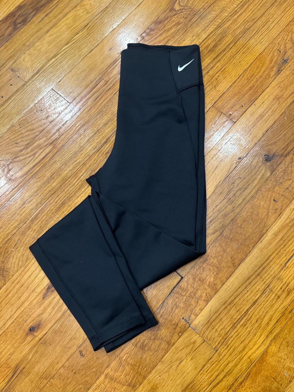Nike Black Women's Leggings with White Swoosh